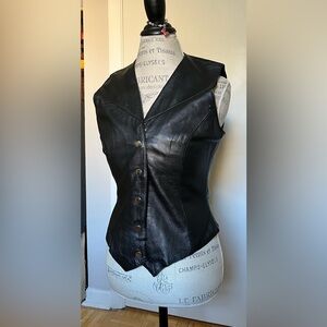 Vintage EUC Wilson’s Leather Black Vest